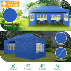 COBIZI 10x20 Pop up Heavy Duty Canopy with 6 Sidewalls,Waterproof Commercial Tent,Outdoor Gazebo for Wedding Party with Wheeled Bag