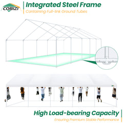 HOTEEL 16'x32' Heavy Duty Party Tent, Wedding Tent, Event Tents, Carport Event Tent with 8 Removable Sidewalls, Outdoor Canopy with Built-in Sandbag, UV50+, Big Tent For Party, Waterproof, White