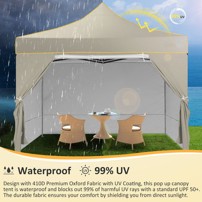HOTEEL Canopy Tent 10x10 Pop Up Canopy, Outdoor Easy Up Canopy With Sidewalls, Portable Event Tent for Backyard, Parties, Camping, Commercial