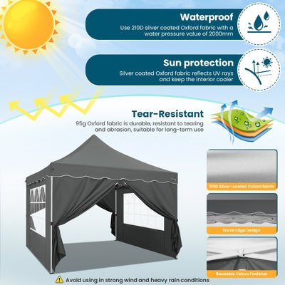 COBIZI 10'X10' Pop Up Canopy With 4 Sand Bag & Carry Bag SPC134