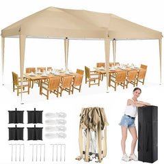 HOTEEL 10'x20' Pop up Canopy,Waterproof Outdoor Commercial Instant Tent,for Parties Beach Camping Event Shelter Wedding