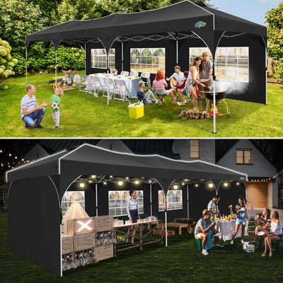 COBIZI 10'x10'/10'x20'/10'x30' Pop Up Canopy with 4 Sidewalls  SPC143 Series