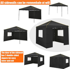 HOTEEL 10' x 10' Outdoor Canopy Party Tent EZ Pop up Canopy Portable Commercial Instant Canopy Shelter Tent Waterproof Gazebo with 4 Sidewalls & Carry Bag,Stakes & Ropes
