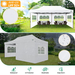 COBIZI 10x20 Pop up Heavy Duty Canopy with 6 Sidewalls,Waterproof Commercial Tent,Outdoor Gazebo for Wedding Party with Wheeled Bag