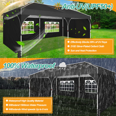 Cobizi 10'x20' Instant Pop Up Canopy With One Push Central Button Air Vent & Reflective Strip SPC142
