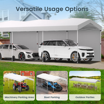 COBIZI 10'x30' Pop Up Canopy-Easy Up Carport Canopy with One Push Setup-Outdoor Sun Shade&Waterppof Tent for Parties, Camping, Events-with 3 Sidewalls,Wheel Bag,4 Weight Bags,4 Ropes& 12 Stakes