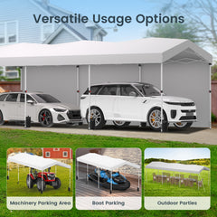 COBIZI 10'x30' Pop Up Canopy-Easy Up Carport Canopy with One Push Setup-Outdoor Sun Shade&Waterppof Tent for Parties, Camping, Events-with 3 Sidewalls,Wheel Bag,4 Weight Bags,4 Ropes& 12 Stakes