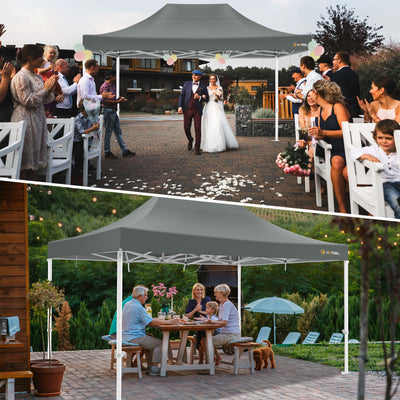 HOTEEL 10x15 Pop Up Canopy Tent Heavy Duty Easy Up Outdoor Canopy Commercial Event Tent Wedding with Roller Bag,UV 50+ & Upgraded No Water Accumulation,Thick Hexagonal Legs