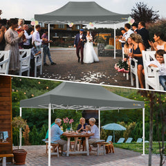 HOTEEL 10x15 Pop Up Canopy Tent Heavy Duty Easy Up Outdoor Canopy Commercial Event Tent Wedding with Roller Bag,UV 50+ & Upgraded No Water Accumulation,Thick Hexagonal Legs