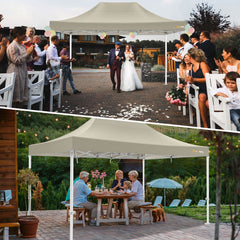 HOTEEL 10x15 Pop Up Canopy Tent Heavy Duty Easy Up Outdoor Canopy Commercial Event Tent Wedding with Roller Bag,UV 50+ & Upgraded No Water Accumulation,Thick Hexagonal Legs