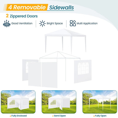 HOTEEL Party Tent 10x10 Canopy Tents for Parties with 6 Removable Sidewalls, Waterproof Outdoor Tent for Weddings and Events