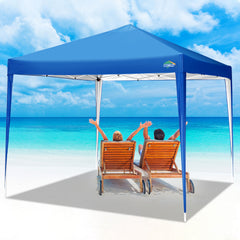 COBIZI 10x10 Pop Up Canopy Tent, Outdoor Instant Commercial Gazebo, Shade Shelter Waterproof Tents for Backyard Parties Event,Blue