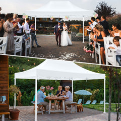 HOTEEL 10x15 Pop Up Canopy Tent Heavy Duty Easy Up Outdoor Canopy Commercial Event Tent Wedding with Roller Bag,UV 50+ & Upgraded No Water Accumulation,Thick Hexagonal Legs
