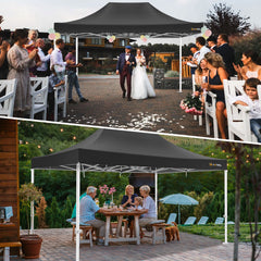 HOTEEL 10x15 Pop Up Canopy Tent Heavy Duty Easy Up Outdoor Canopy Commercial Event Tent Wedding with Roller Bag,UV 50+ & Upgraded No Water Accumulation,Thick Hexagonal Legs