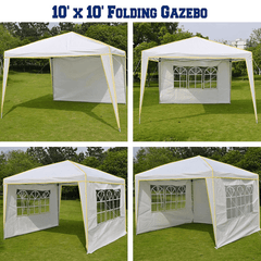 HOTEEL 10x10 Pop up Canopy with Sidewalls,Waterproof Tent for Parties Wedding Event,Instant Outdoor Gazebos with Carry Bag,Stakes,Ropes & Sandbags