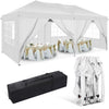 Cobizi 10'x10'、10'x20'、10'x30'Pop up Canopy Tent, Protable Canopy Tent with 6 Sidewalls Waterproof Commercial Pop up Tent for Parties, Wedding, Camping, Courtyard with Carry Bag,White