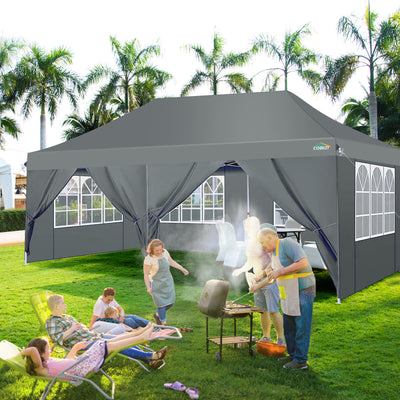 COBIZI 10'x20' Pop Up Waterproof Party Tent Canopy with 6 Removable Sidewalls AMA5924