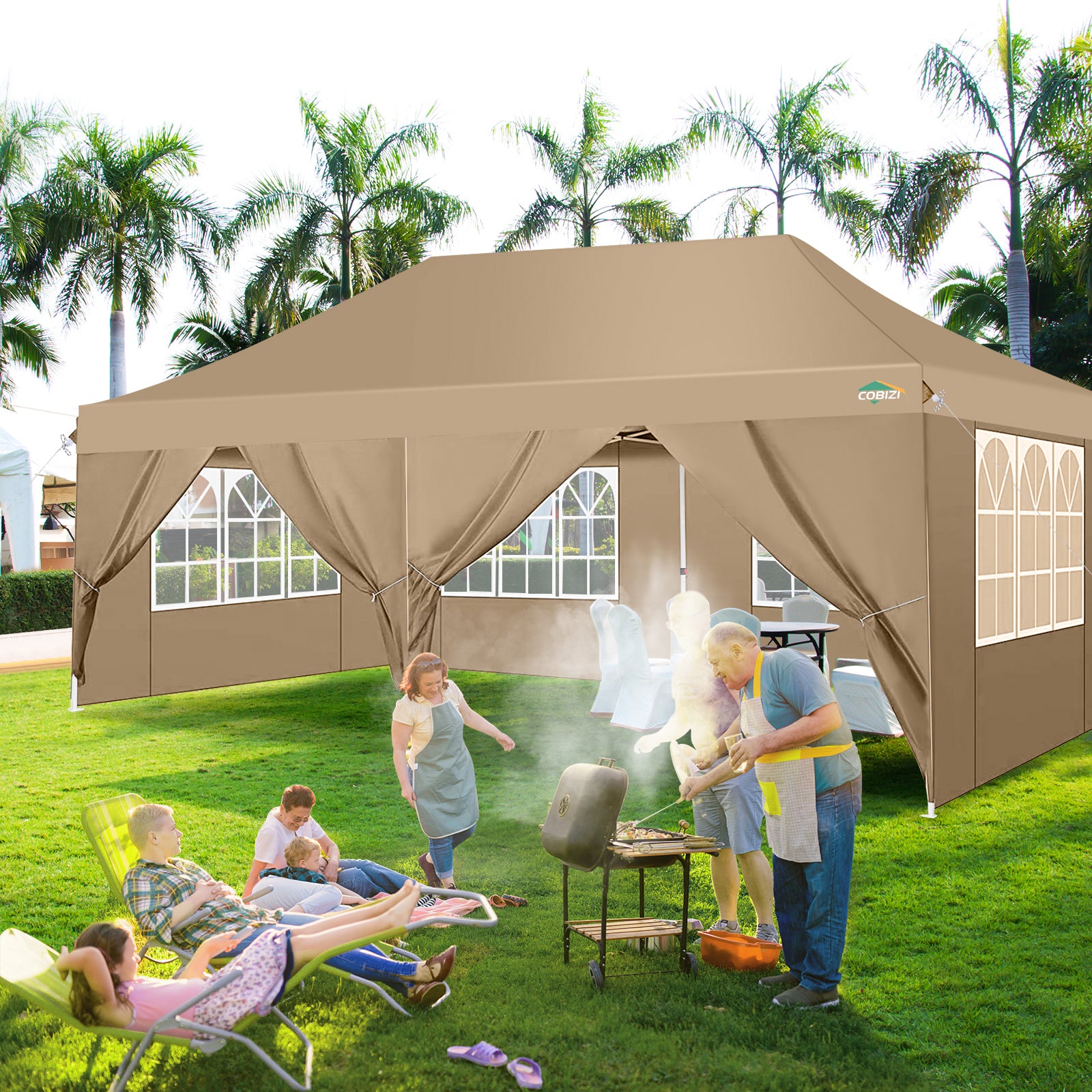 COBIZI 10'x20' Pop Up Waterproof Party Tent Canopy with 6 Removable Sidewalls AMA5924