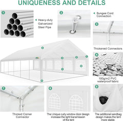 COBIZI Heavy Duty Carport Tragbare Garage 10'X20' Car Canopy Shelter