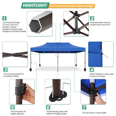 COBIZI 10x20 Pop up Heavy Duty Canopy with 6 Sidewalls,Waterproof Commercial Tent,Outdoor Gazebo for Wedding Party with Wheeled Bag