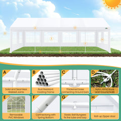 COBIZI 20'x30' Heavy Duty Outdoor Gazebo with Removable Sidewall Windows SPC000106