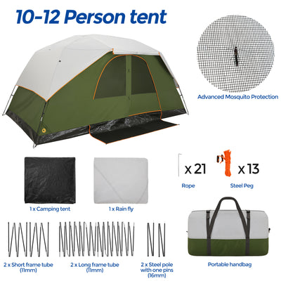 COBIZI 10-12 Person Family Camping Tent-Instant Setup Outdoor Tent 14.5'x8.5' SPC000295