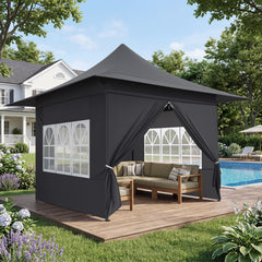 Hoteel 13x13 Pop up Canopy with 4 Removable Sidewalls, Outdoor Canopy Tents for Parties Wedding, High Stability, Instant Sun Protection Shelter with Upgrade Raised Roof and Carry Bag