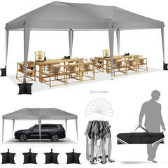 HOTEEL 10'x20' Pop up Canopy,Waterproof Outdoor Commercial Instant Tent,for Parties Beach Camping Event Shelter Wedding
