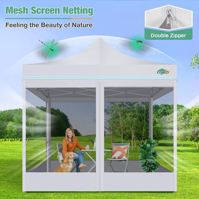 COBIZI 10'x10' Heavy Duty Pop up Canopy Gazebo with Netting Screened SPC111