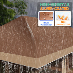 COBIZI 12'x20' Pop Up Gazebo，Easy Setup with Mosquito Netting, Brown SPC000251
