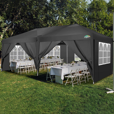 COBIZI 10'x20' Pop Up Canopy with 6 Sidewalls, Instant Set Up, SPC18