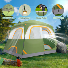 COBIZI 6 Person Tent for Camping, Easy Setup Camping Tent with Rainfly & Screen Windows for Camping/Traveling/Family Gathering/Hiking/Beach