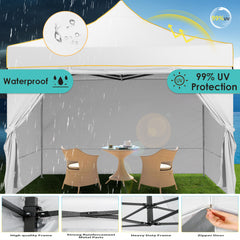 HOTEEL Canopy Tent 10x10 Pop Up Canopy, Outdoor Easy Up Canopy With Sidewalls, Portable Event Tent for Backyard, Parties, Camping, Commercial