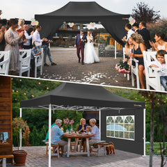 Hoteel 10'x15' Heavy Duty Canopy Tent with 4 Sidewalls,Pop up Canopy for Parties Wedding,Commercial Easy up Gazebo with Roller Bag,UV 50+&Waterproof