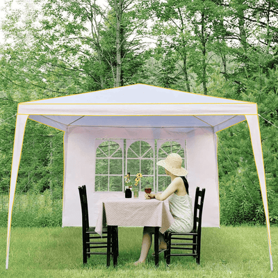 HOTEEL 10x10 Pop up Canopy with Sidewalls,Waterproof Tent for Parties Wedding Event,Instant Outdoor Gazebos with Carry Bag,Stakes,Ropes & Sandbags