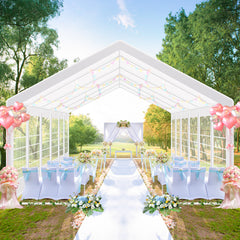 Hoteel 20'x 40' Large Heavy Duty Outdoor Canopy Party Tent with 8 Removable Sidewalls, UV 50+, Waterproof, Wedding Event Shelter Gazebo, Easy to Set up, Big Tent for Birthday Party, BBQ, White