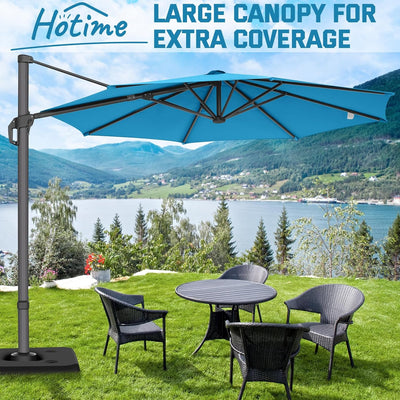 10¡¯ x 10¡¯ Patio Cantilever Sun Umbrella ¨C Upgraded Enhanced Version ¨C 360¡ã Rotation & 5 Adjustment Angles ¨C Aluminum Pool Parasol Square Outdoor Sun Umbrella for Courtyard, Garden, Terrace, Pool