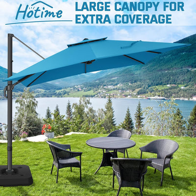 Cobizi Upgraded Patio Cantilever Sun Umbrella With 5 Adjustment Angles, 10'x10', SPC000236