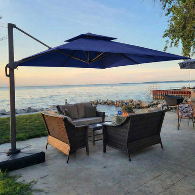Cobizi Upgraded Patio Cantilever Sun Umbrella With 5 Adjustment Angles, 10'x10', SPC236