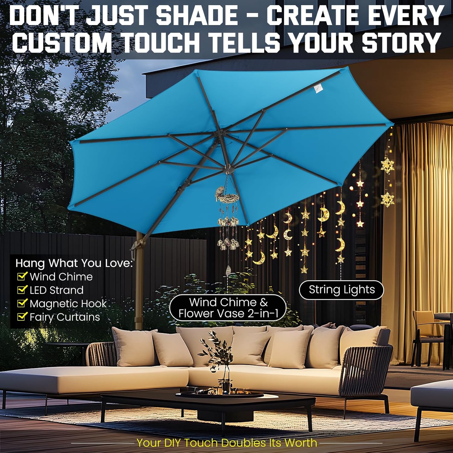 10¡¯ x 10¡¯ Patio Cantilever Sun Umbrella ¨C Upgraded Enhanced Version ¨C 360¡ã Rotation & 5 Adjustment Angles ¨C Aluminum Pool Parasol Square Outdoor Sun Umbrella for Courtyard, Garden, Terrace, Pool