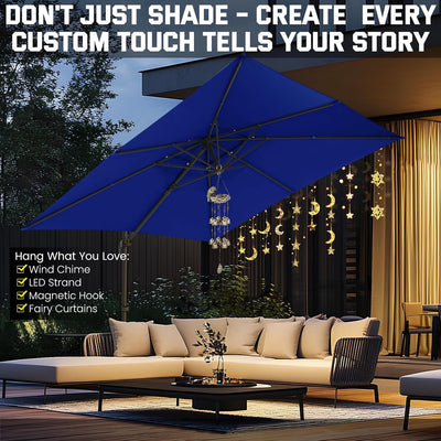 Cobizi Upgraded Patio Cantilever Sun Umbrella With 5 Adjustment Angles, 10'x10', SPC236