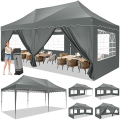 HOTEEL Canopy 10'x20' Pop Up Canopy Tent Heavy Duty Waterproof Adjustable Commercial Instant Canopy Outdoor Party Canopy Parties,Wedding,Outside Patio,Event,Backyard