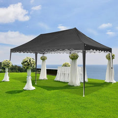 YUEBO Canopy 10' x 20' Pop Up Canopy Tent Heavy Duty Waterproof Adjustable Commercial Instant Canopy Outdoor Party Canopy Parties,Wedding,Outside Patio,Event,Backyard,Black