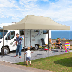 COBIZI 10x20 Heavy Duty Canopy Tent with 6 Removable Sidewalls,Pop up Outdoor Commercial Party Wedding Tent with Roller Bag,Waterproof & UV 50+,Khaki