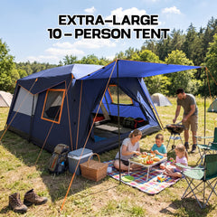 HOTEEL 10 Person Camping Tent Family Tents, Instant Cabin Tents, Family Cabin Multi Room Pop Up Tents Car Camping for Parties, Music Festival Tent, Big, Easy Up, Included Storage Pockets