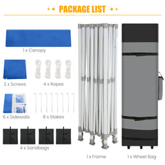 COBIZI 10x20 Pop Up Canopy Tent Heavy Duty with 6 Removable Sidewalls, Commercial Heavy Duty Pop Up Tent for Parties All Weather Waterproof and UV 50+ Wedding Tent with Roller Bag(Legs Upgraded)