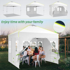 COBIZI Canopy 10'x10' Pop Up Canopy Tent 1-Button Push Easy up Outdoor Canopy Instant Portable Commercial Shelter Waterproof UPF50+ Gazebo with Reflective Strip, Air Vent & 4 Sandbags