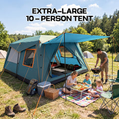 HOTEEL 10 Person Camping Tent Family Tents, Instant Cabin Tents, Family Cabin Multi Room Pop Up Tents Car Camping for Parties, Music Festival Tent, Big, Easy Up, Included Storage Pockets