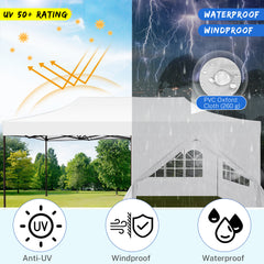 COBIZI 10x20 Pop Up Canopy Tent Heavy Duty with 6 Removable Sidewalls, Commercial Heavy Duty Pop Up Tent for Parties All Weather Waterproof and UV 50+ Wedding Tent with Roller Bag(Legs Upgraded)