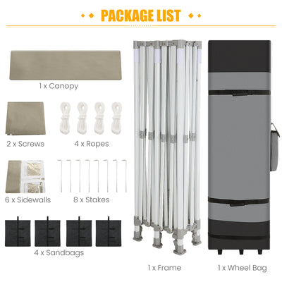 COBIZI 10x20 Pop Up Canopy Tent Heavy Duty with 6 Removable Sidewalls, Commercial Heavy Duty Pop Up Tent for Parties All Weather Waterproof and UV 50+ Wedding Tent with Roller Bag(Legs Upgraded)